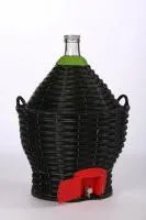 Бутыль-демиджон с краном для вина и пластиковой крышкой, Итальянское стекло, 23 л